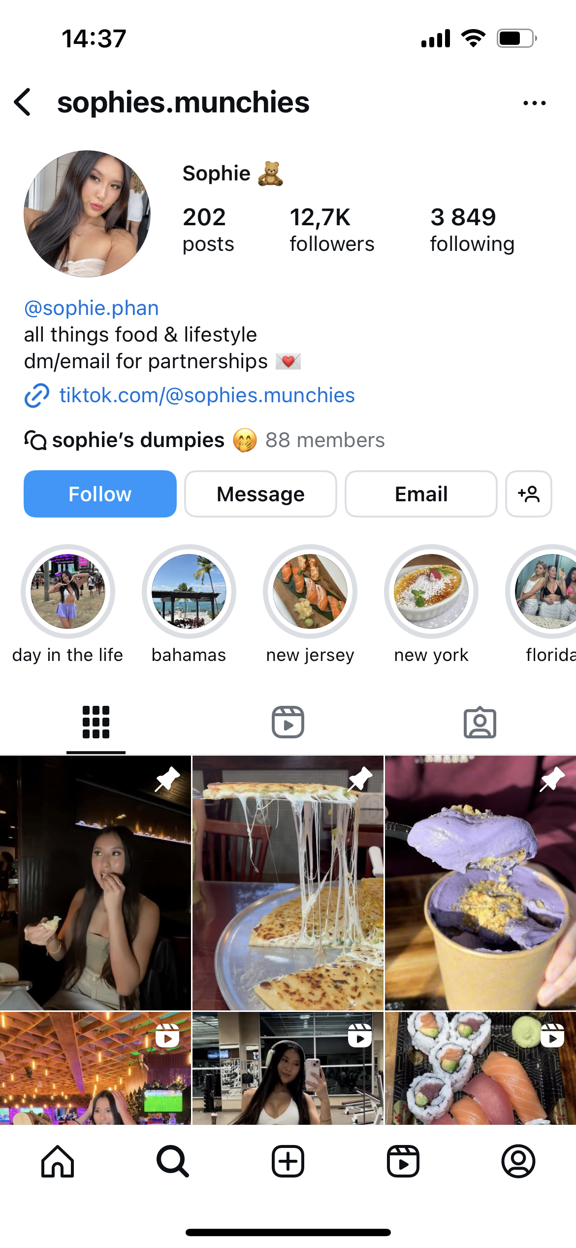 Sophie's Munchies Food Influencer